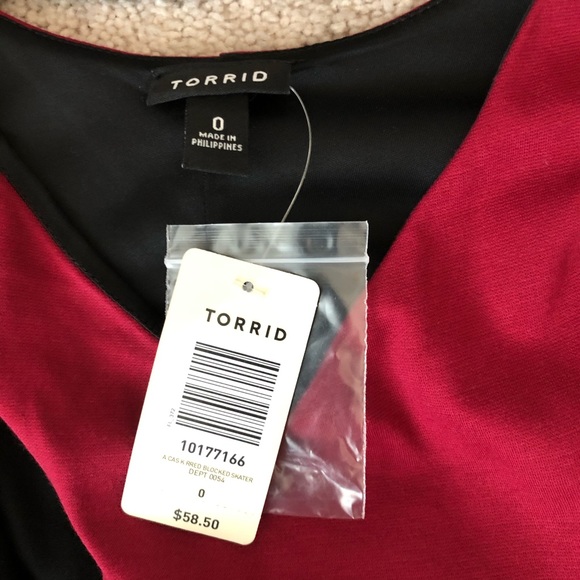 Torrid Sleeveless Red Black Skater Dress Sz 12 - Picture 5 of 7
